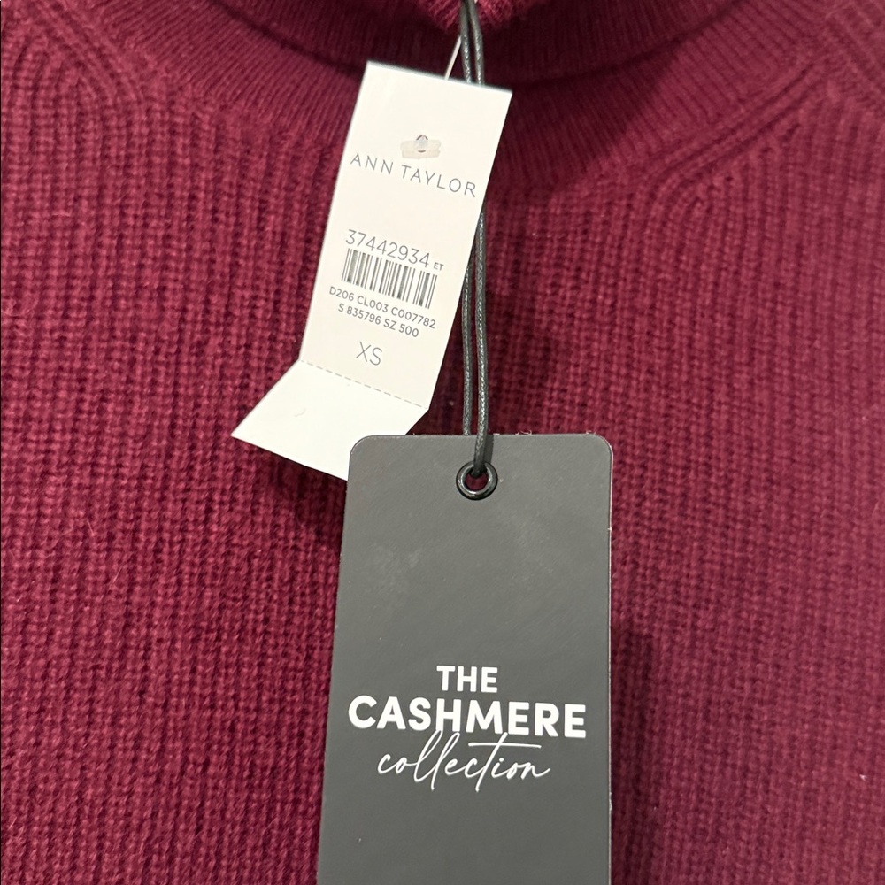 Ann Taylor Burgundy Turtleneck Sweater Sz XS - Picture 7 of 9